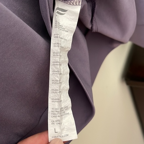 Fabletics Betty Dove Pull Over Long Sleeve Top,Purple,Size L - Picture 8 of 13